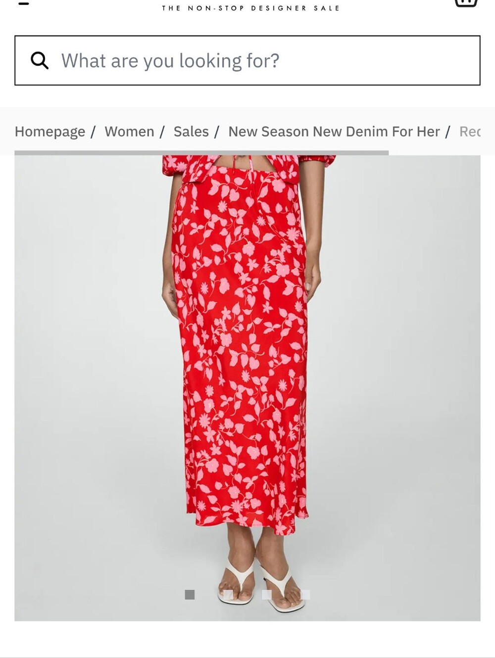 Mango Red Floral Maxi Skirt